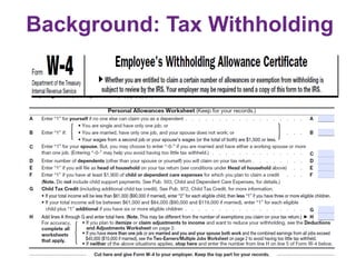 Background: Tax Withholding
 