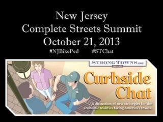 New Jersey
Complete Streets Summit
October 21, 2013
#NJBikePed

#STChat

 