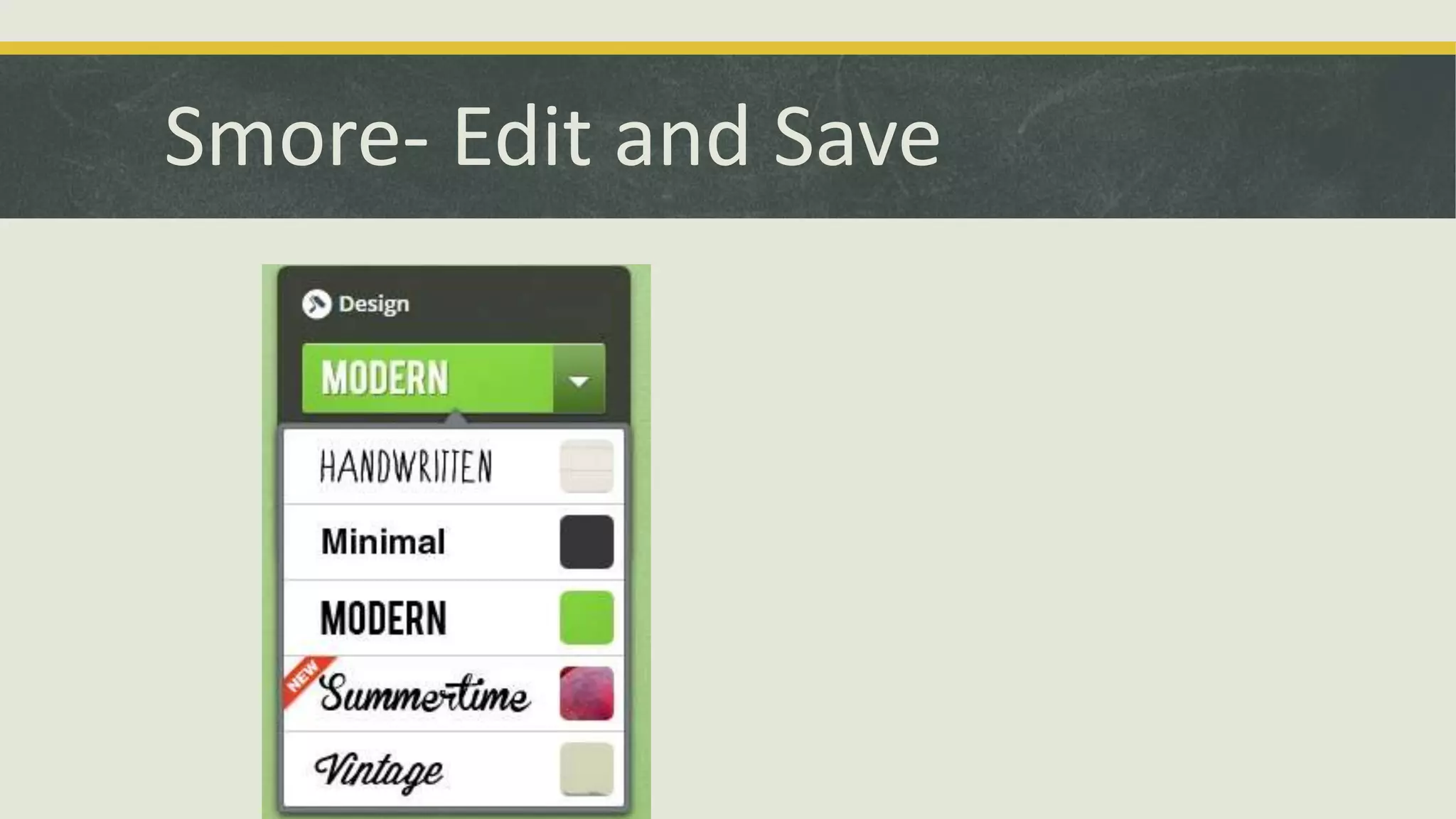 Smore- Edit and Save

 
