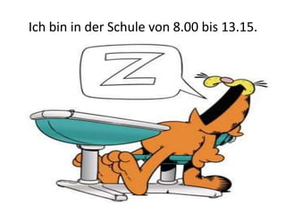 Ich bin in der Schule von 8.00 bis 13.15.
 
