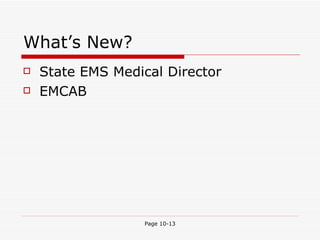 What’s New? State EMS Medical Director EMCAB 