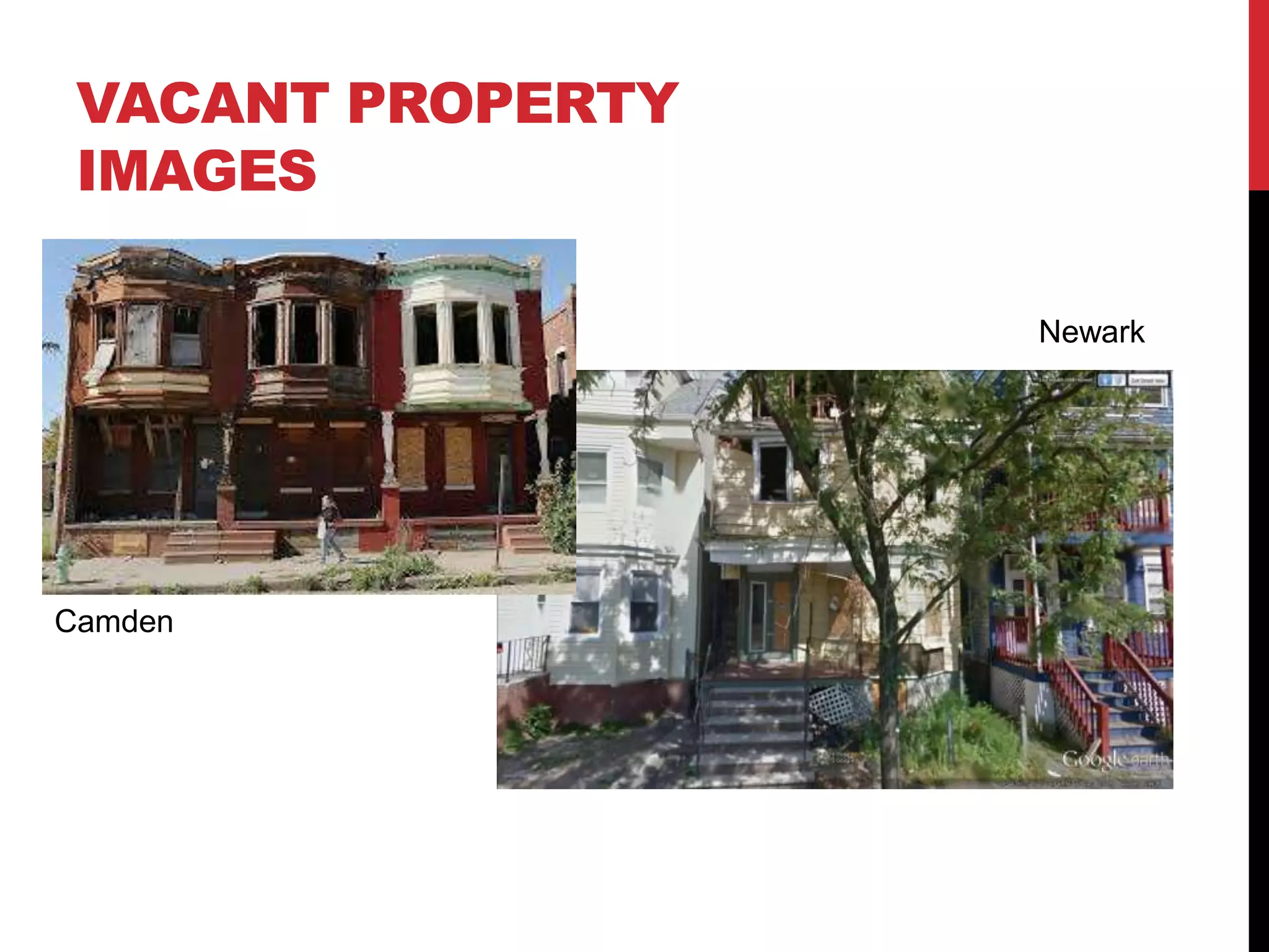 VACANT PROPERTY
IMAGES
Newark
Camden
 