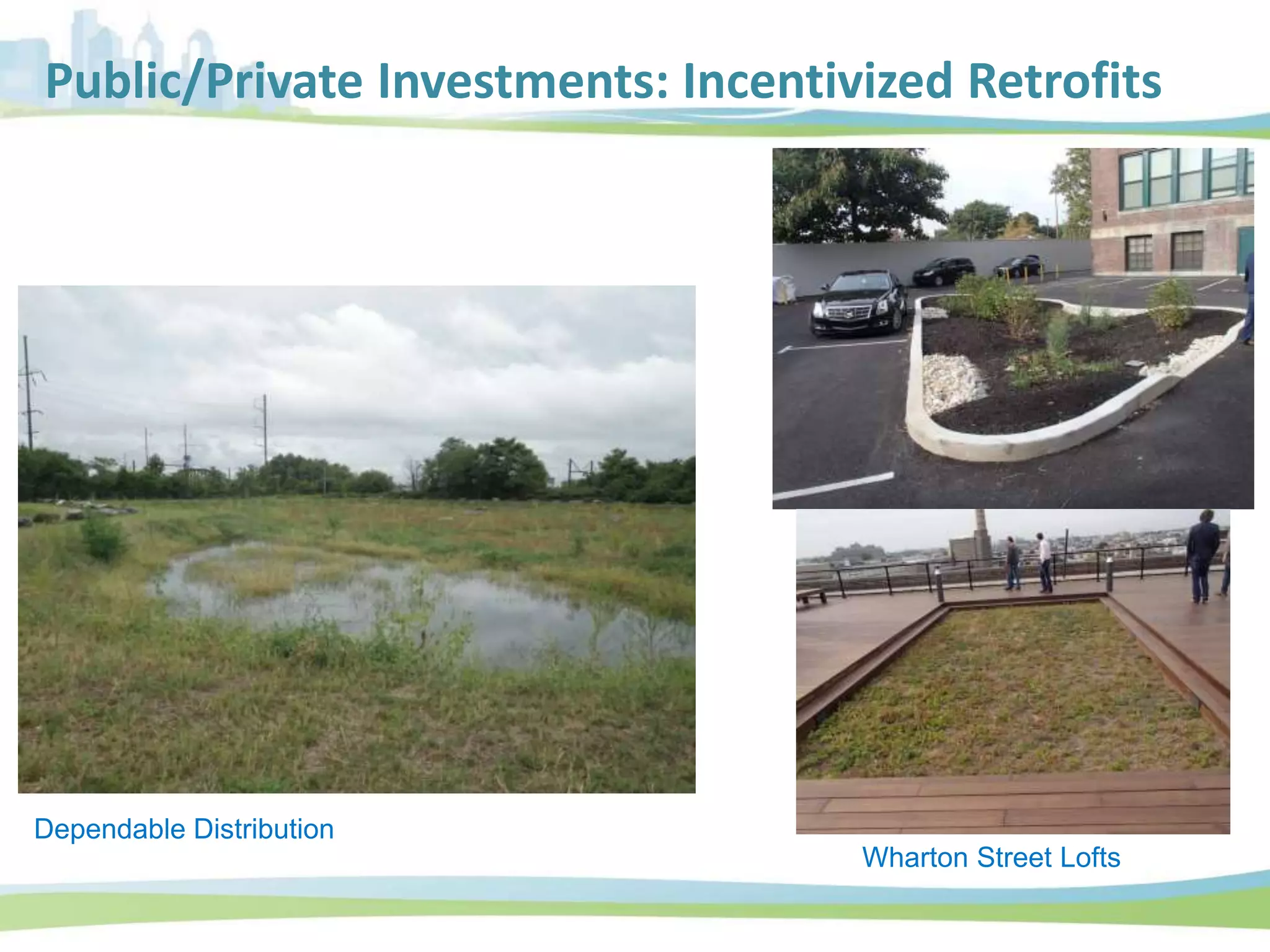 Public/Private Investments: Incentivized Retrofits
Dependable Distribution
Wharton Street Lofts
 