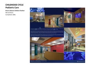 CHILDHOOD CYCLE
Pediatric Care
Bronx Lebanon Children Pavilion
NK Architects
Completed: 2006
 