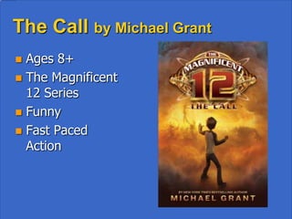 Some New Books….
• Game of Thrones/Fantasy?
  – Froi of the Exiles by Melina Marchetta. Candlewick
    Press 2012 (Teen)
• Bad Family Members
  – I Hunt Killers by Barry Lyga. Little, Brown 2012 (Teen)
• Ghost Story
  – Anna Dressed In Blood by Kendare Blake. Tor Teen.
    2011 (Teen)
  – Long Lankin by Lindsey Barraclough. Candlewick Press.
    2012 (Teen)
 