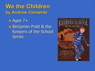 Sea of Trolls by Nancy Farmer
         • Grades 4+
         • Norse Mythology
         • Major Boy Appeal with
           battles and bodily humor
 