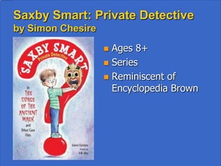 I am Number Four by Pitacus Lore
• Grades 5+
• Lorien Legacies
  Series
• Movie
• Sequels: The Power
  of Six and The Rise
  of Nine
 