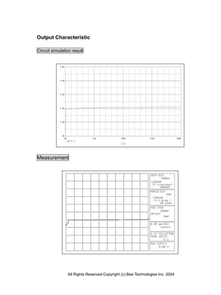 Output Characteristic

Circuit simulation result




Measurement




                All Rights Reserved Copyright (c) Bee Technologies Inc. 2004
 