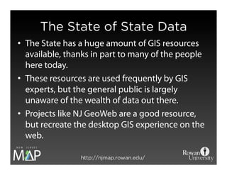 NJ MAP: Building a different kind of GIS platform using open source tools.