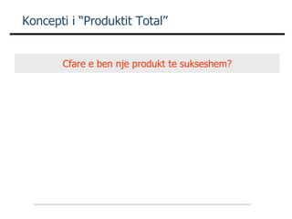 Koncepti i “Produktit Total” Cfare e ben nje produkt te sukseshem? 