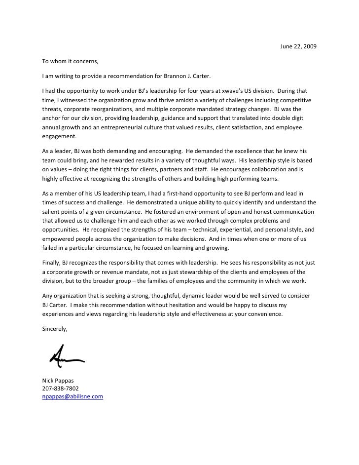 employment letter of reference
