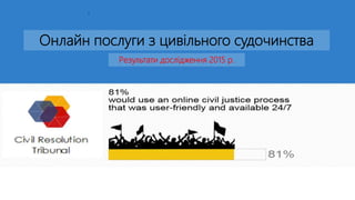 Онлайн послуги з цивільного судочинства
Результати дослідження 2015 р.
 