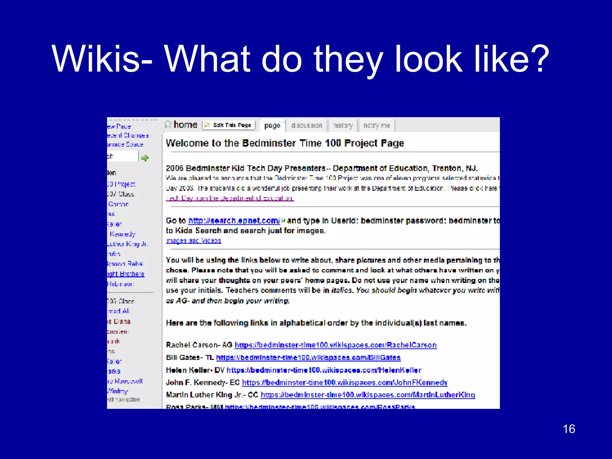 Wikis- What do they look like?  