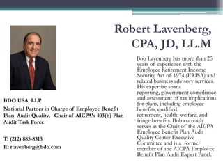 Robert Lavenberg,
                                              CPA, JD, LL.M
                                            ...