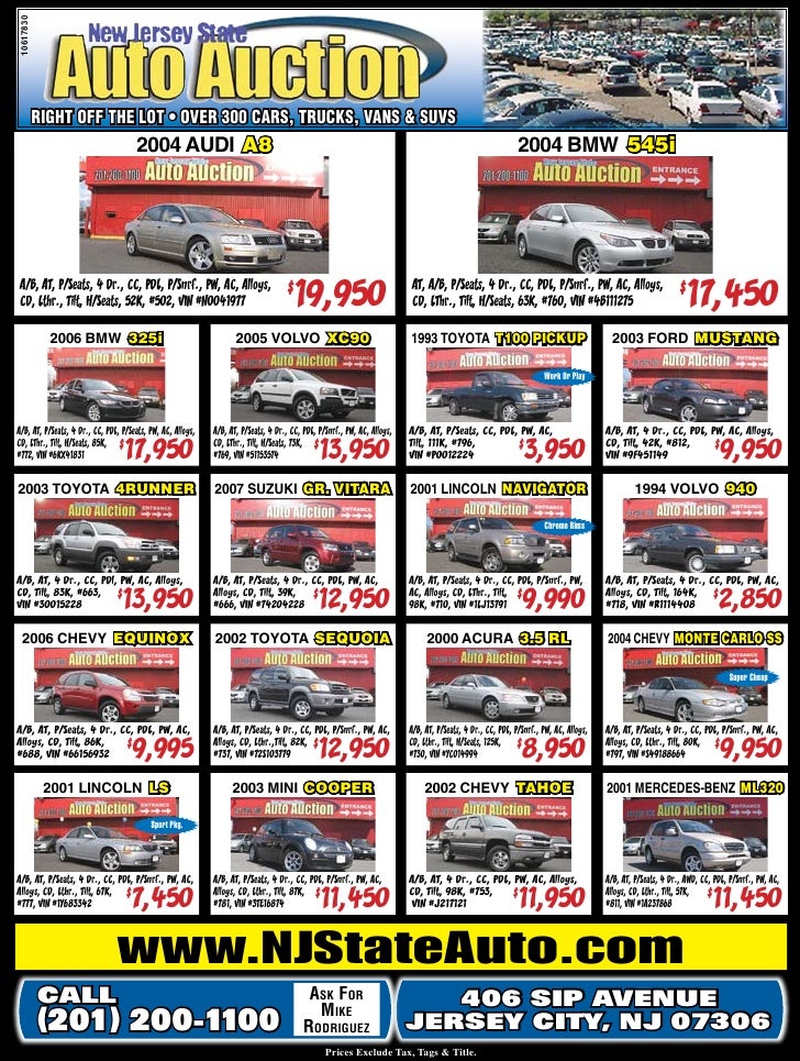 New Jersey State Auto Auction Used Cars