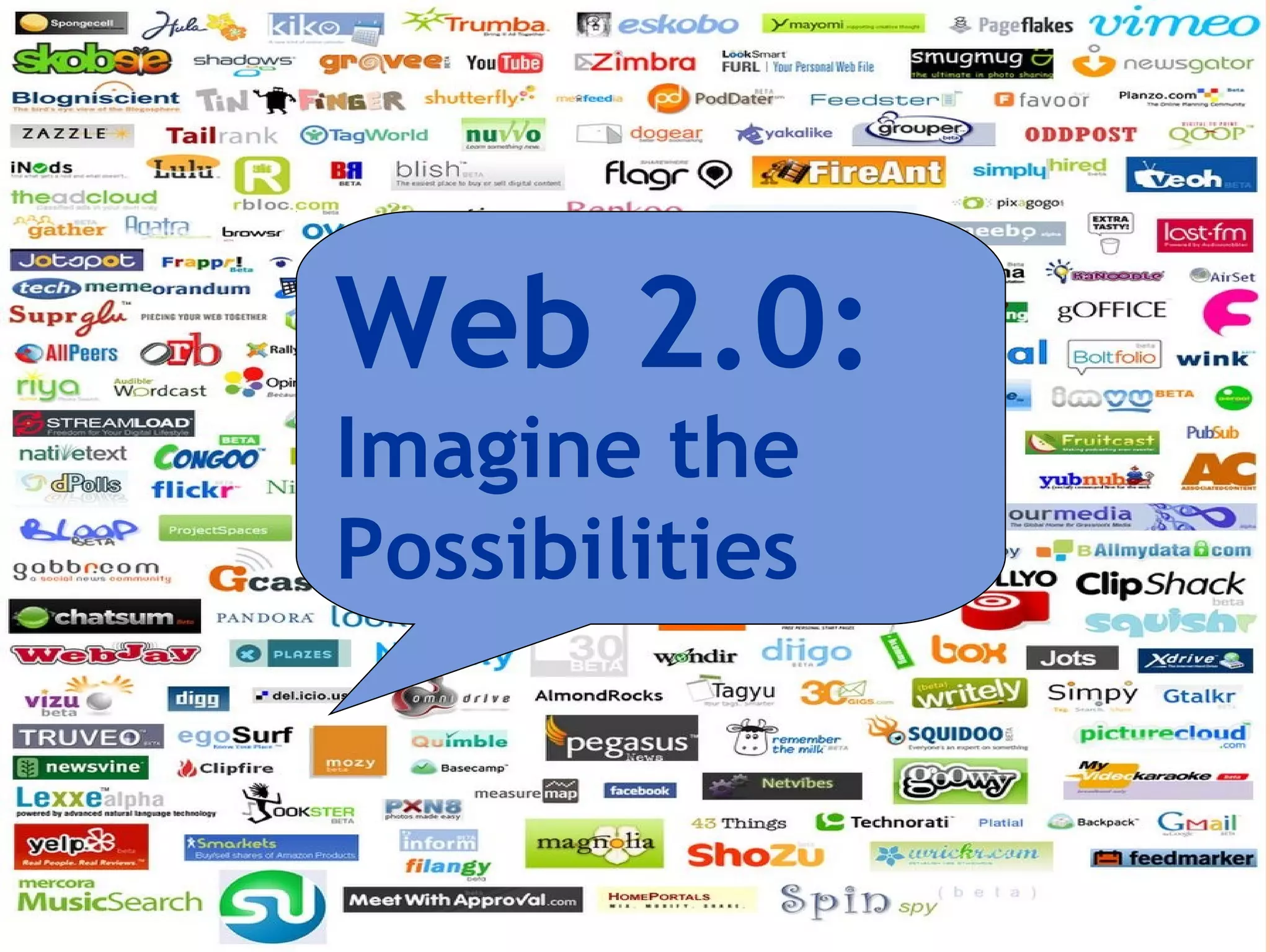 Web 2.0:
Imagine the
Possibilities
 