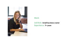 Work
Job Role: Small business owner
Experience: 7+ years
 