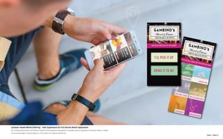 N.Kent - Project 3
Location-based Mobile Ordering - User Experience for Full Service Resort Application
By combining Geolocation and Machine Learning, RoamingAround developed a Hospitality Industry Application that allows Hotel’s to deliver
food and beverages to guests based on, time location and learned preferences.
 