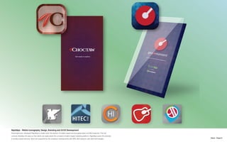 N.Kent - Project 5
RapidApp - Mobile Iconography, Design, Branding and UI/UX Development
RoamingAround, developed RapidApp to break down the barriers of location based services (geolocation and BLE beacons). This tool
converts websites into apps so that clients can easily adopt the company’s location based marketing platform. RapidApp opens the doorway
to location based services, which are supported by the company’s developments with GPS, BLE beacons, and other technologies.
 