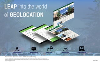 N.Kent - Project 6
Destination Salem - Presentation Graphics, UI/UX, Branding and Storytelling
The Salem Massachusets CVB was interested in starting a pilot program with RoamingAround’s Location-based marketing platform. By
creating an educational and intriguing presentation we were able to engage the civic and business leaders to introduce a sophisticated cross-
channel geomarketing proposal.
 