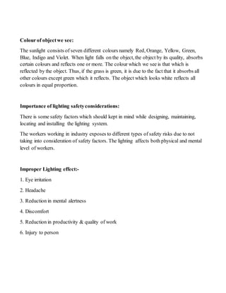 Seminar Topic on Lighting Safety Considerations | DOCX
