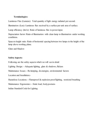 Seminar Topic on Lighting Safety Considerations | DOCX