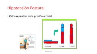 Hipotensión Postural
• Caída repentina de la presión arterial
harrison 2012
 