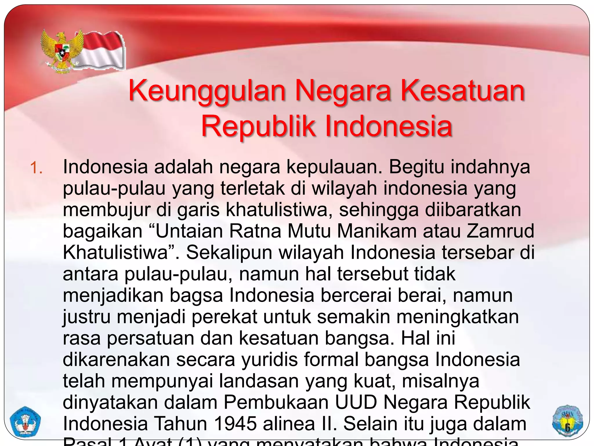 Indonesia Negara Kesatuan Republik yang Tertuang dalam