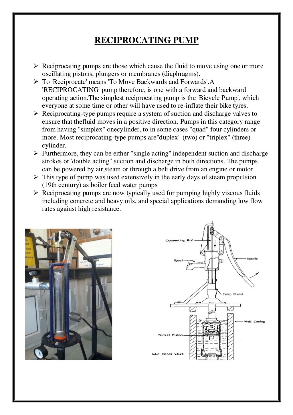 Pedal Powered Water Pump
