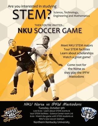 NKU STEM Program Invitation to Soccer Game (Oct 2012)