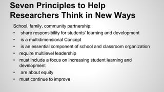 Ideas for research on school, family, and community partnerships | PPTX