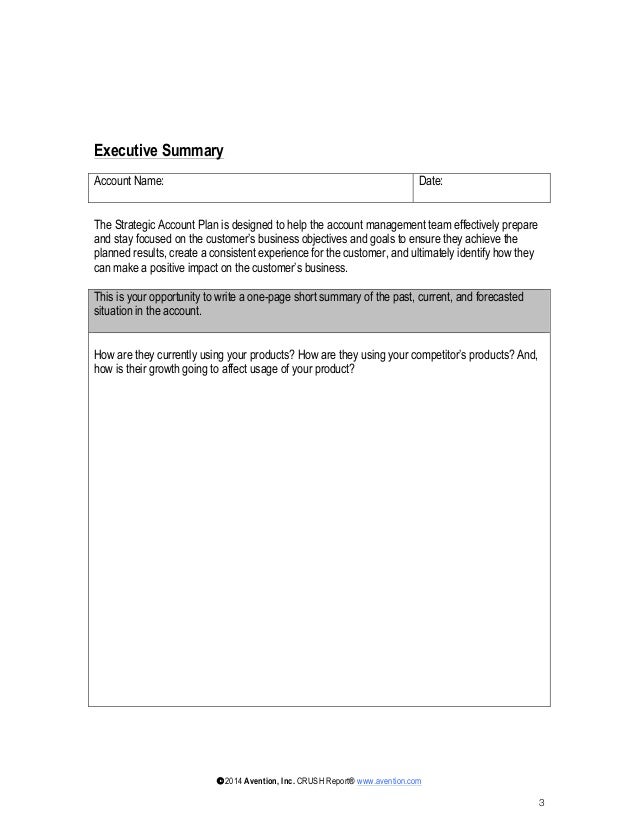 strategic account plan template