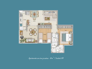 Apartamento com área privativa - 66m² | Unidade 304

 