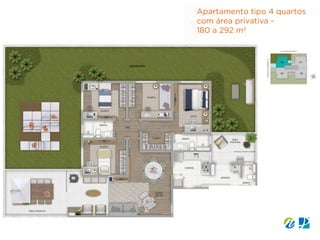 Apartamento tipo 4 quartos
com área privativa -
180 a 292 m2
 