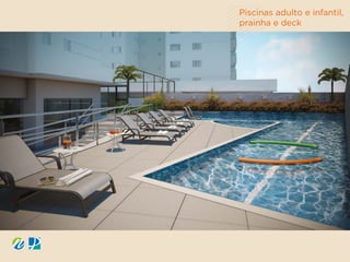 Piscinas adulto e infantil,
prainha e deck
 