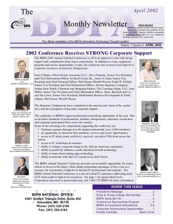Newsletter National Bdpa Apr 2002