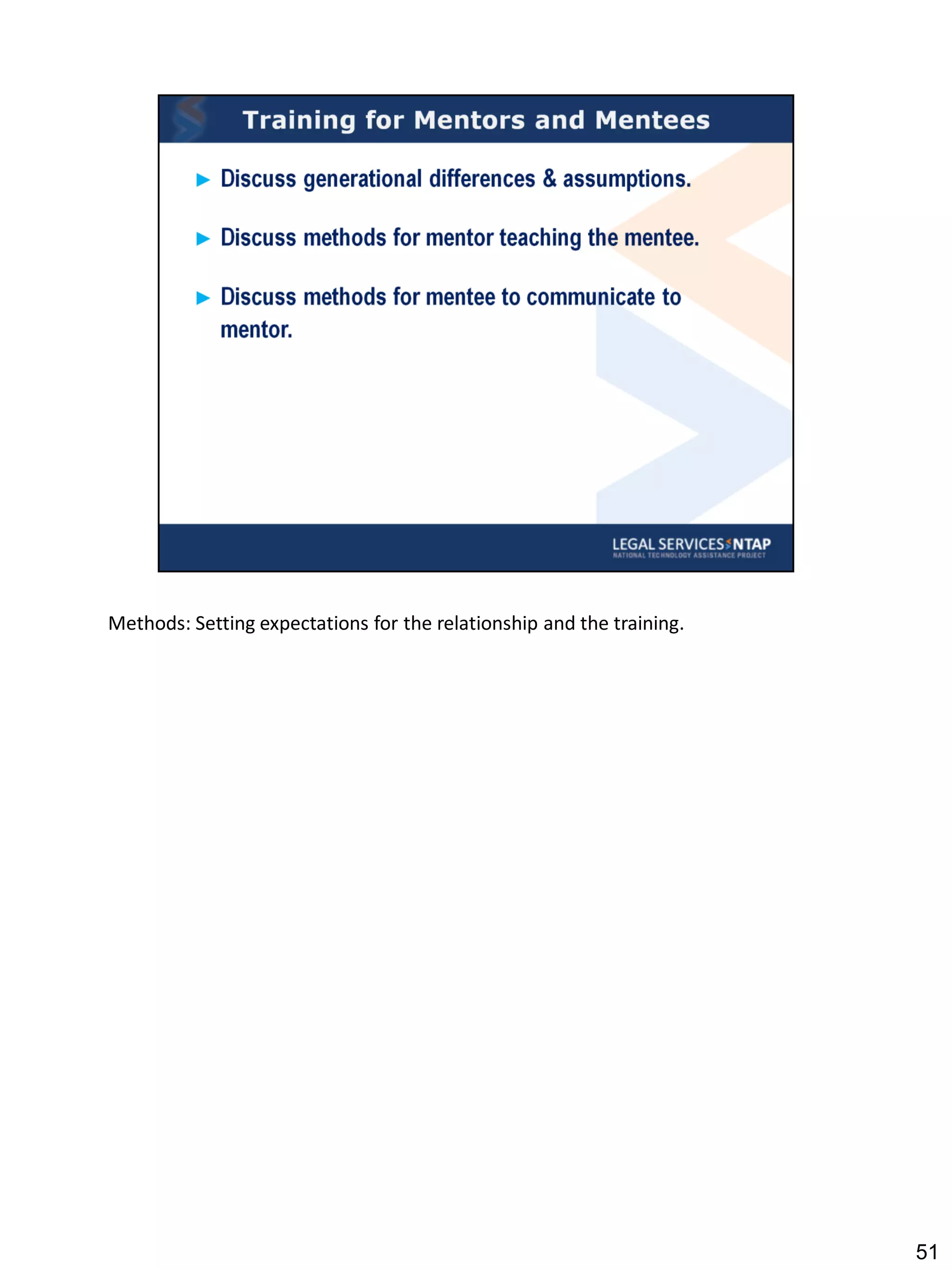 Methods: Setting expectations for the relationship and the training.




                                                                       51
 