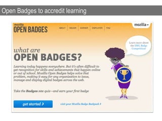 Open Badges to accredit learning
 