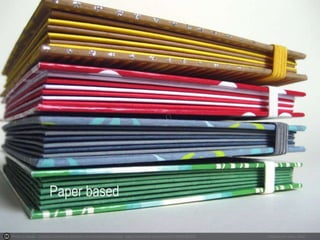 Photo by Kasaa - Creative Commons Attribution-NonCommercial License https://www.flickr.com/photos/63103685@N00 Created with Haiku Deck
Paper based
 