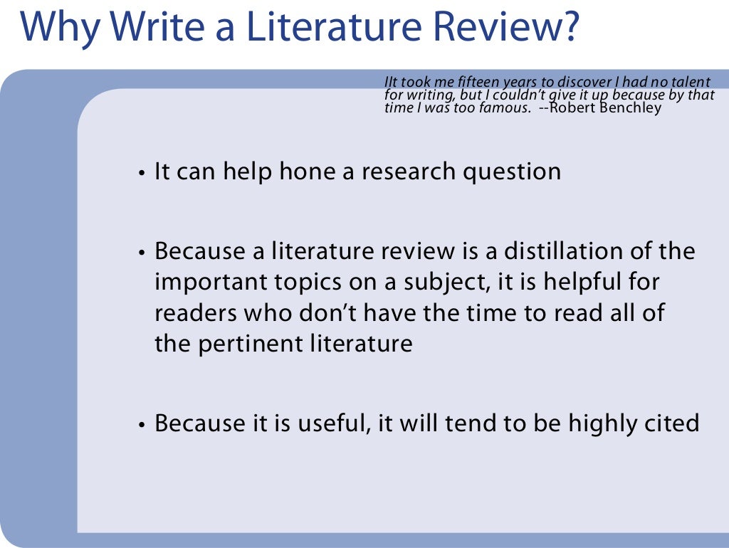 Literature review why picture