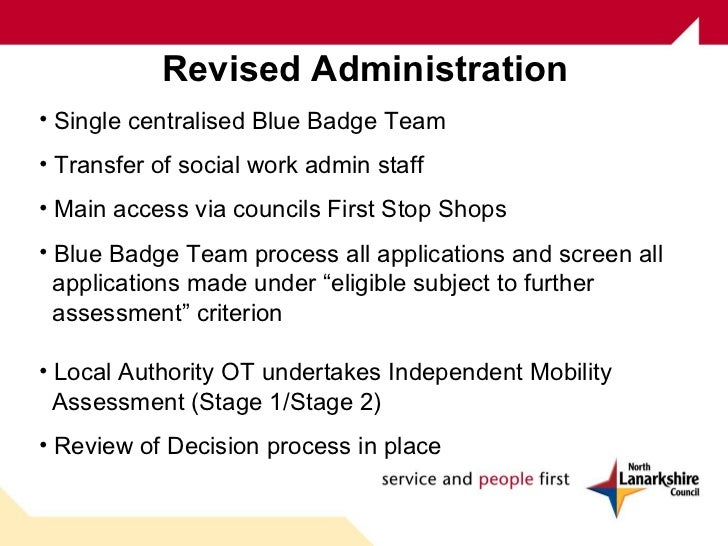 Blue Badge Reform Assessments Event North Lanarkshire Council