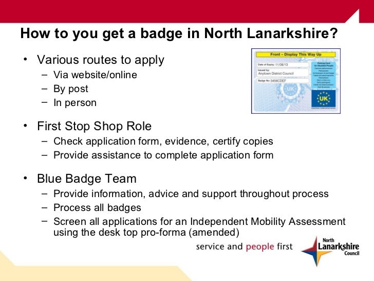 Blue Badge Reform Assessments Event North Lanarkshire Council