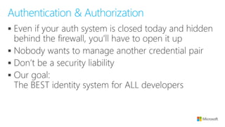 ▪
▪
▪
▪
Authentication & Authorization
 