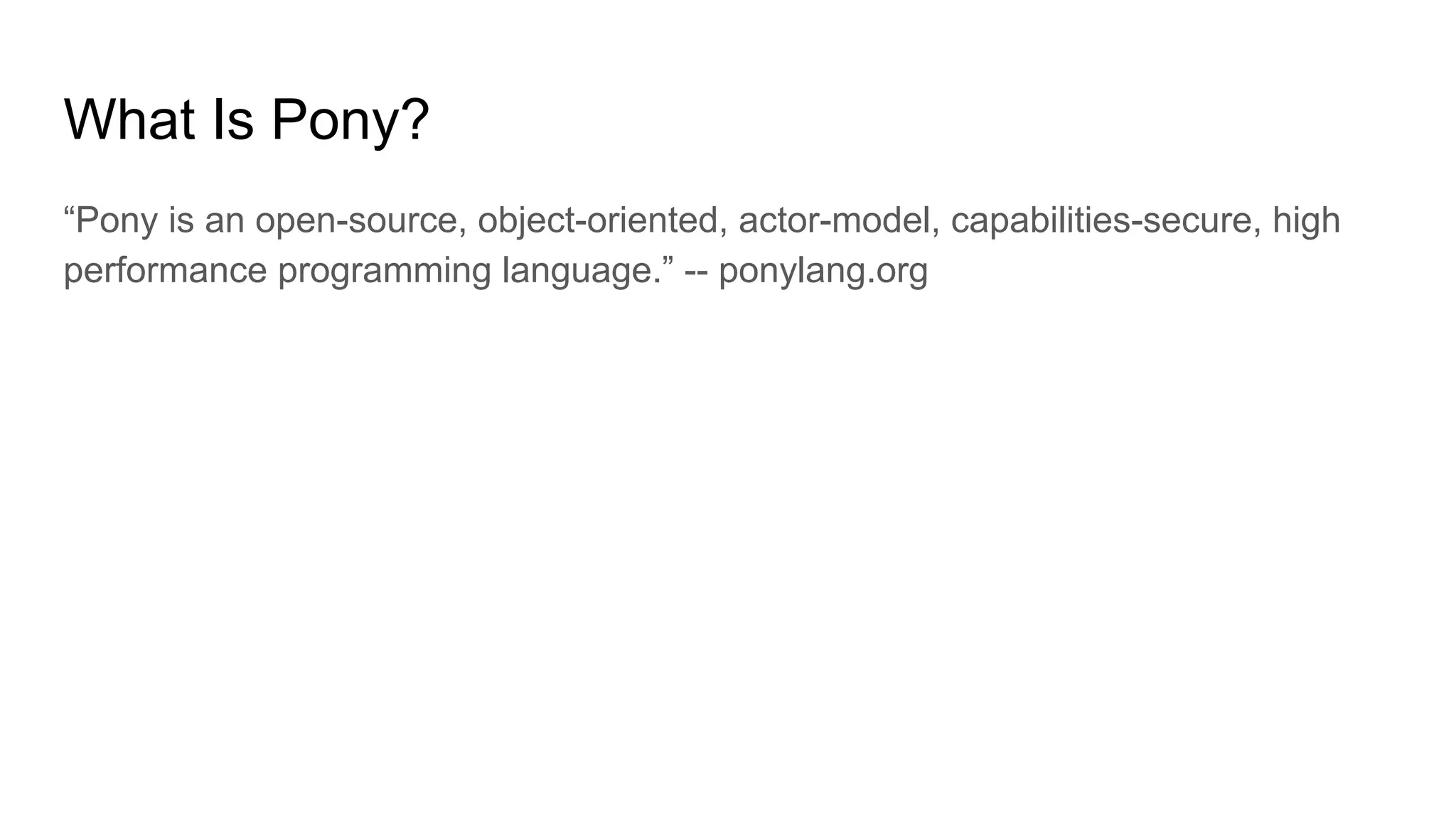 The Pony Programming Language | PDF | Web Development | Internet