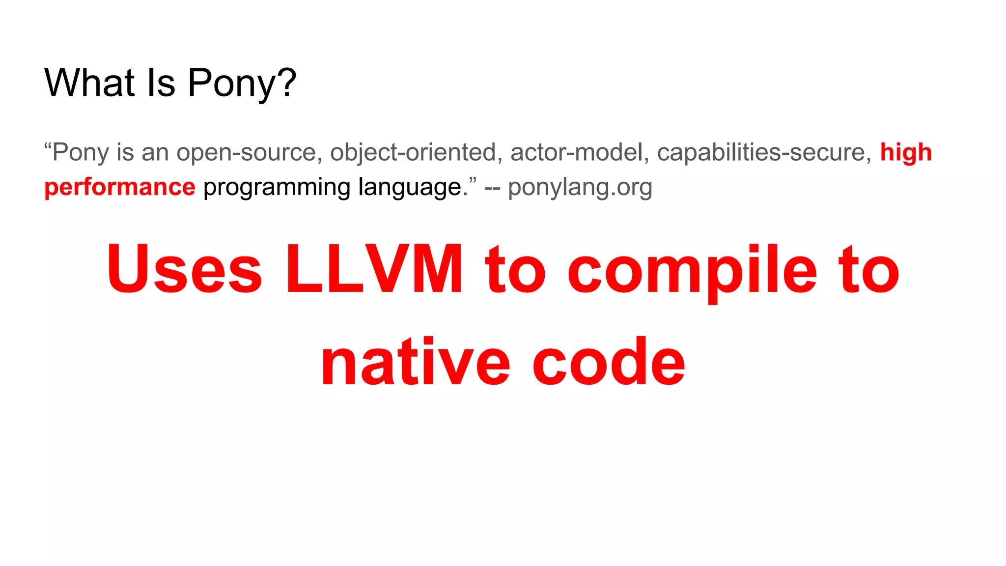 The Pony Programming Language | PPT