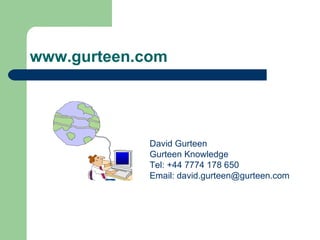 www.gurteen.com David Gurteen Gurteen Knowledge Tel: +44 7774 178 650 Email: david.gurteen@gurteen.com 