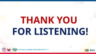 13
THANK YOU
FOR LISTENING!
 