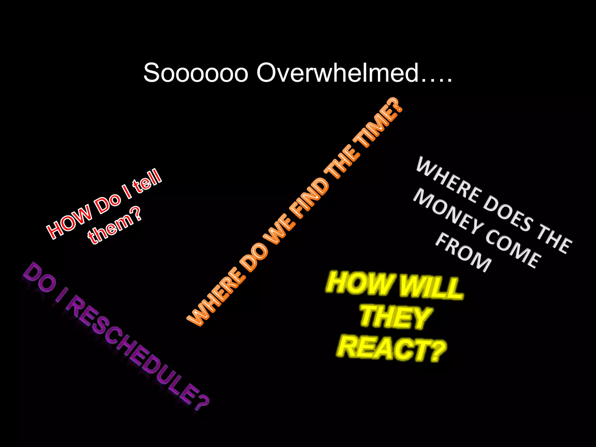 Soooooo Overwhelmed….
 