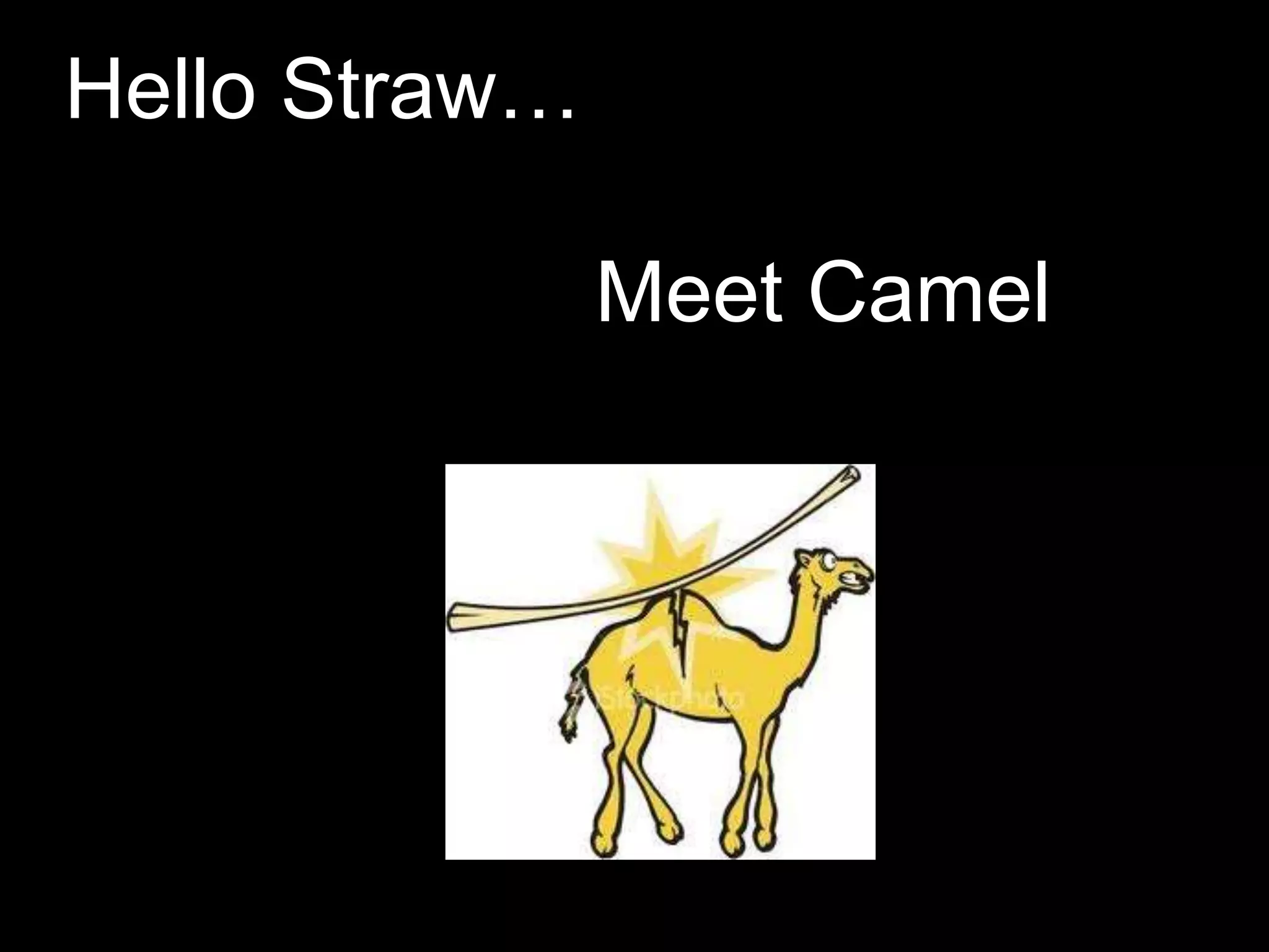 Hello Straw…

               Meet Camel
 