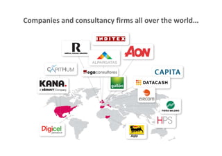 Companies and consultancy firms all over the world…
 